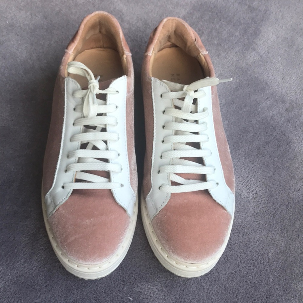 Barney’s New York blush velvet sneakers shoes 38